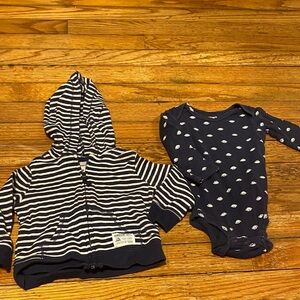 Striped Zip up hoodie and Boys One Piece Football Set Carters 9 months